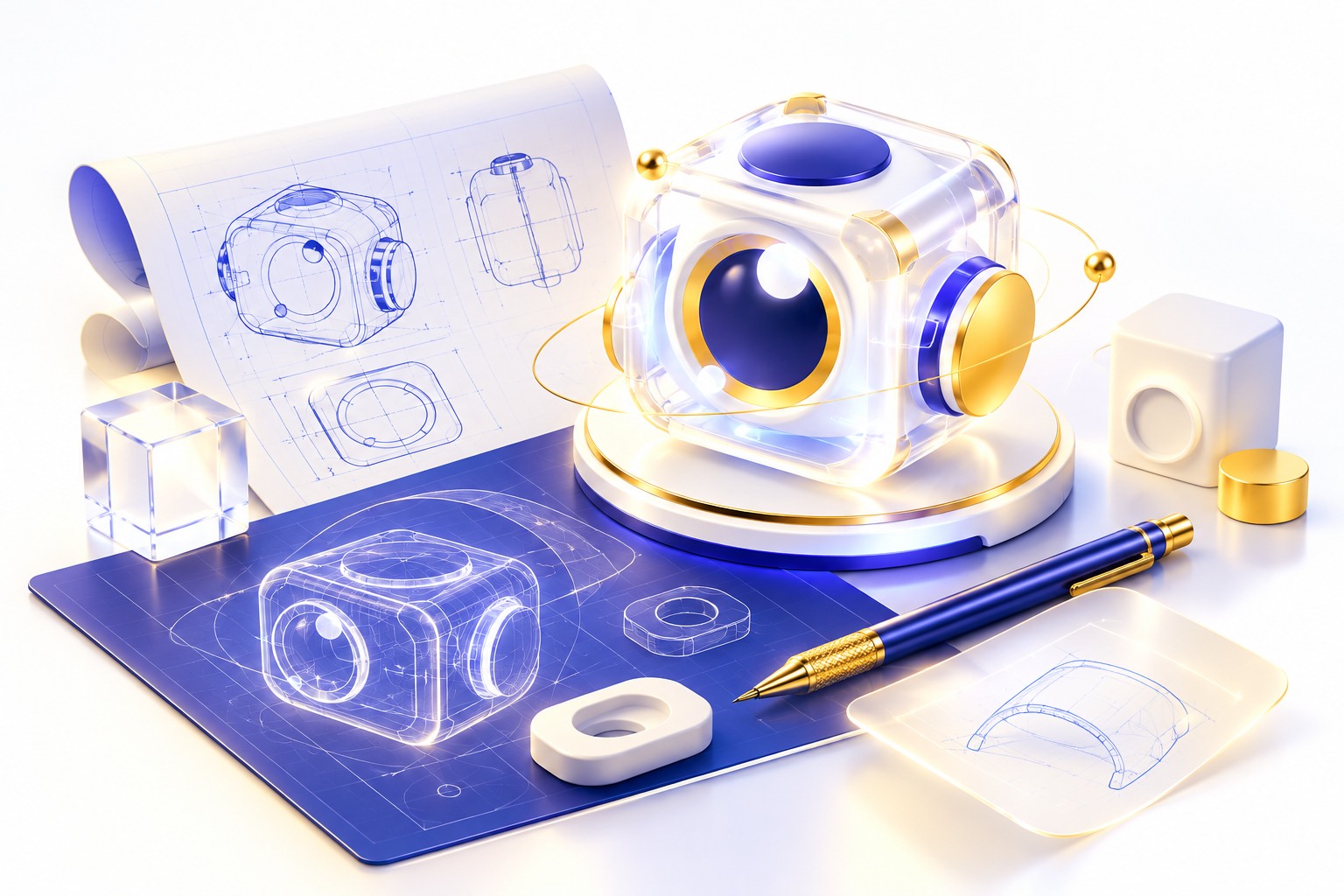 工业设计独立高清3D插画